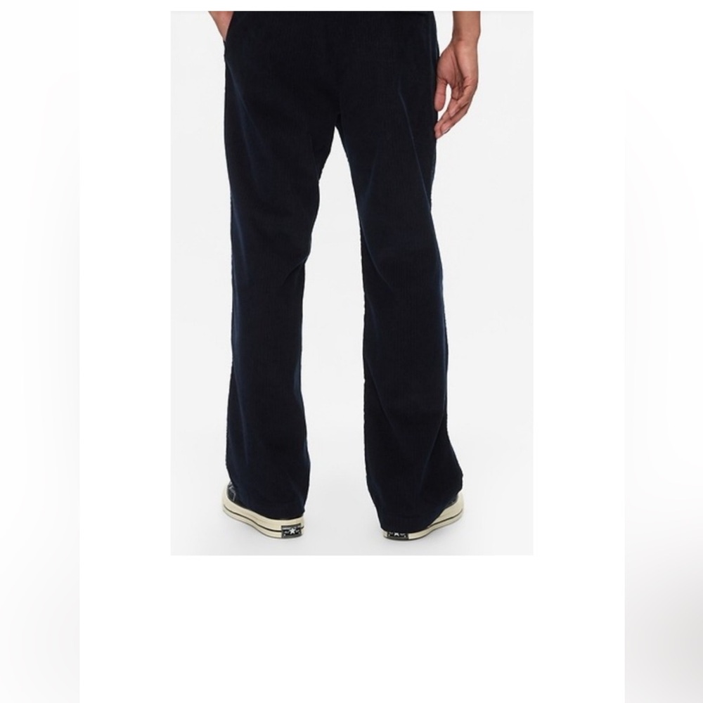 Mens Pants 34 Corduroy Navy 90s Loose Fit Trousers Preppy Relaxed